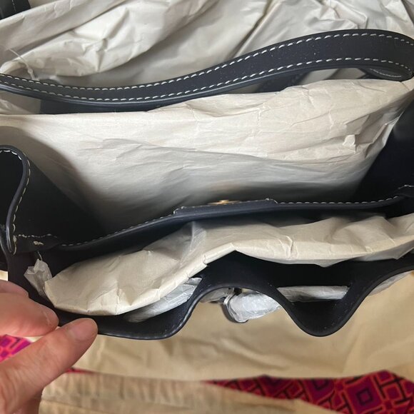 Tory Burch McGraw T Monogram Dragonfly Tote Tory Navy - Picture 7 of 10